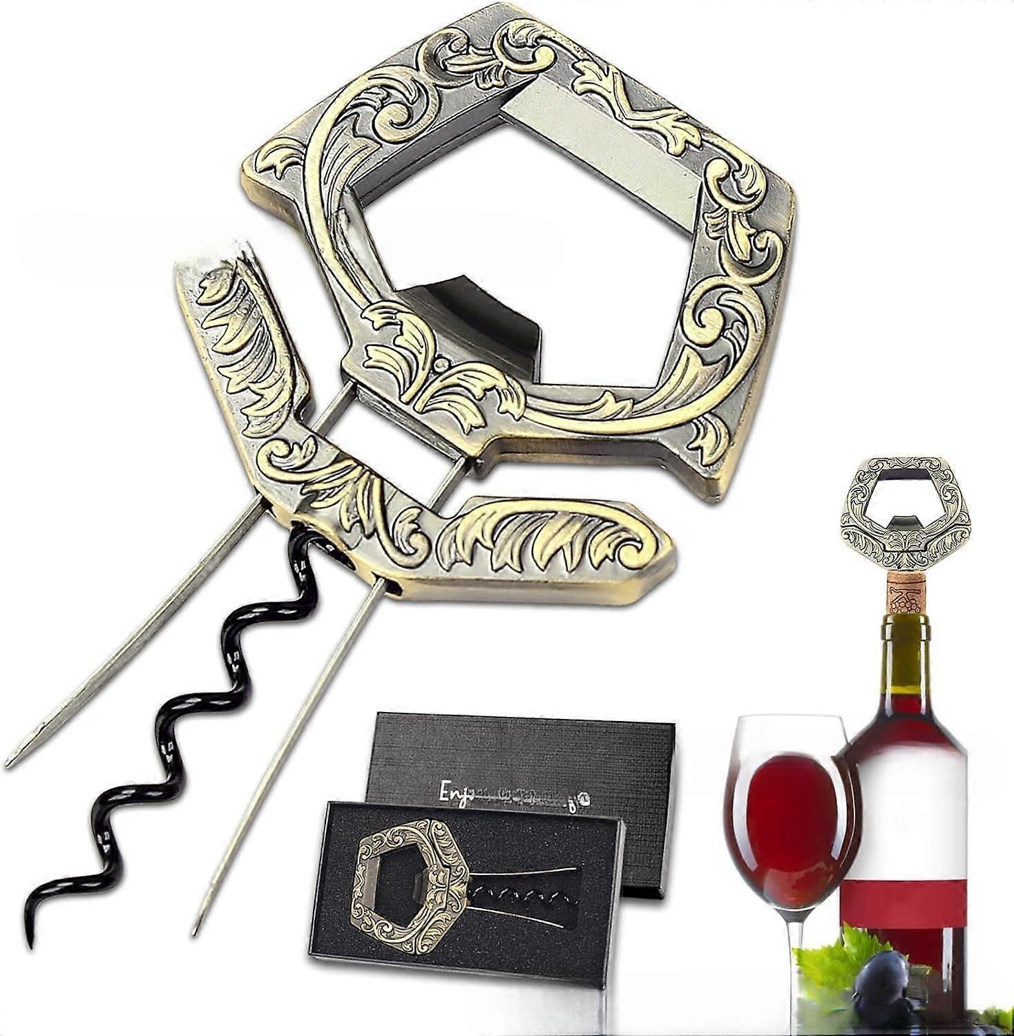 3 in 1 Ah So Two Prong Wine Opener & Cork Remover for Older & Fragile Corks - Easy Uncorking for Connoisseurs