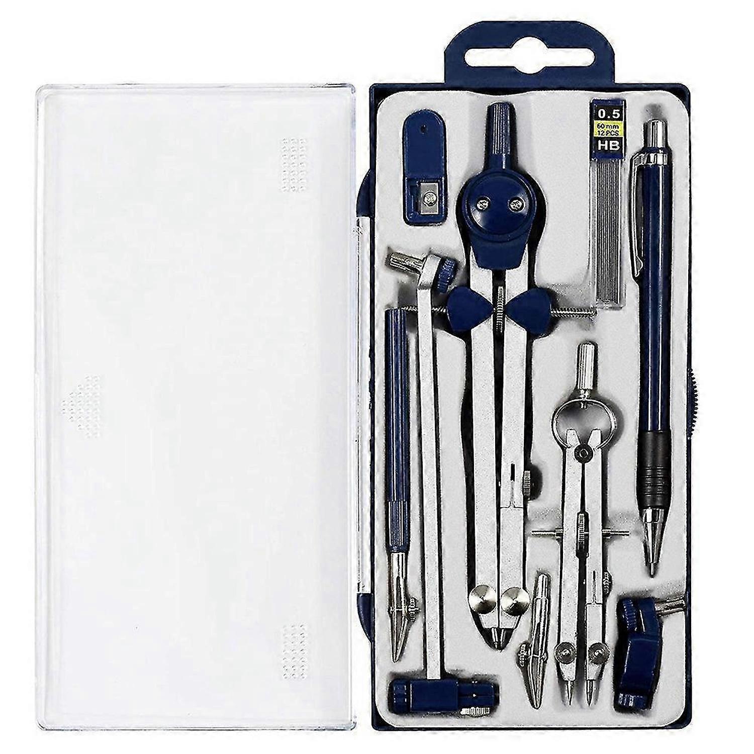 9Pc Geometry Set Metal Compass Geometry Precision Tool for Student, Circle Drawing Tool and Architec