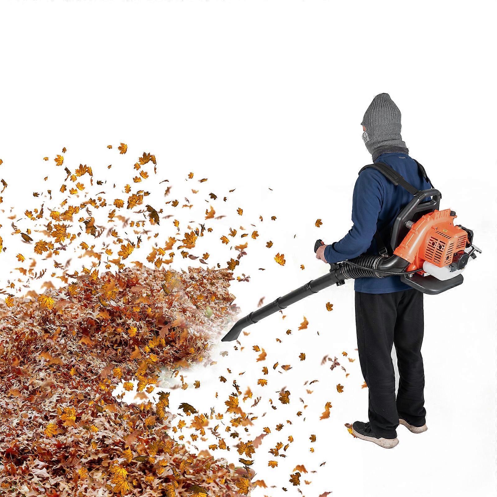 42.7CC Leaf Blower Backpack Effortlessly Clear Wet Leaves & Snow with 1250W Engine