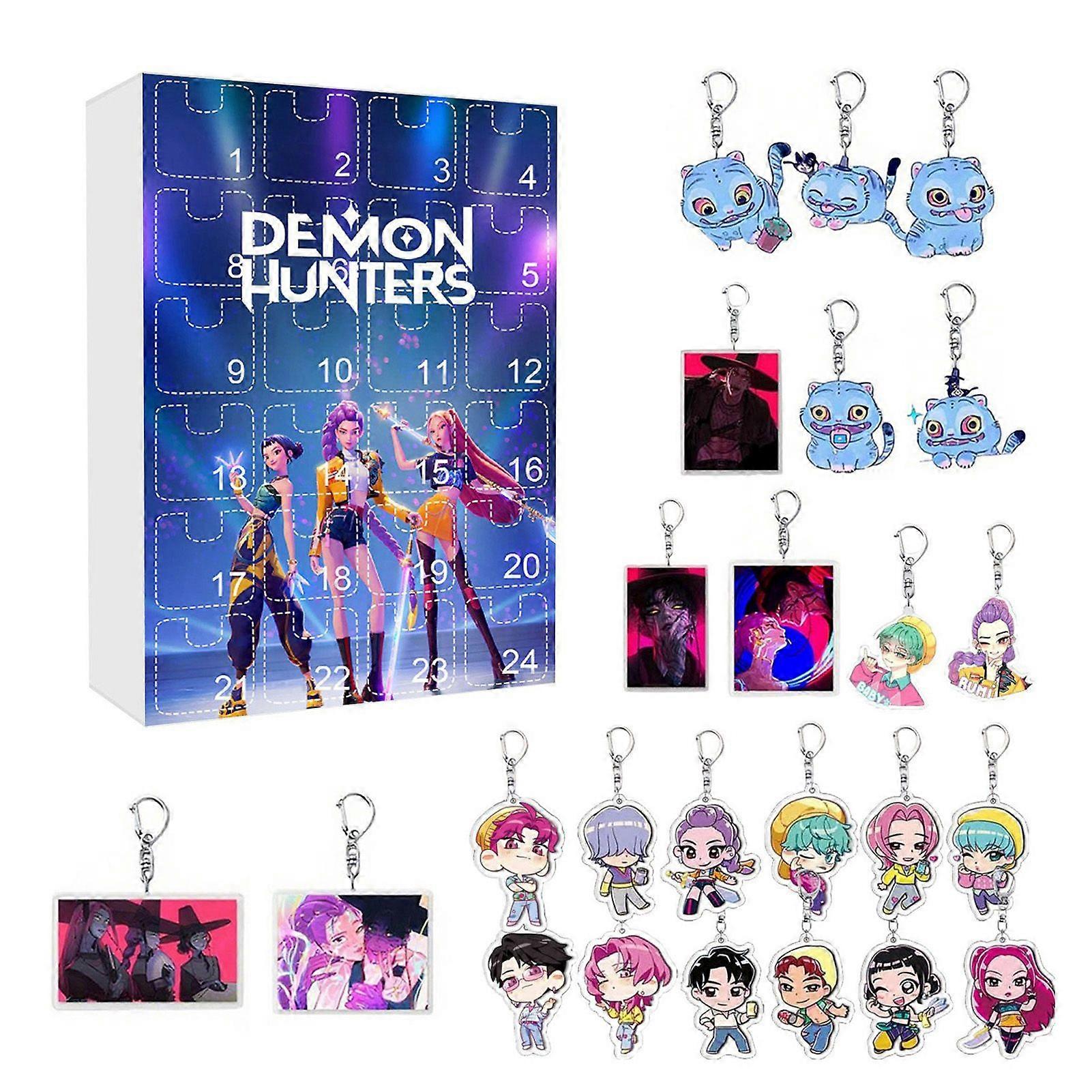 Kpop Demon Hunters Advent Calendar 2025 Συλλεκτικό 24 τεμάχια Μπρελόκ Μενταγιόν Χριστουγεννιάτικο Δέντρο Διακόσμηση Δώρα Χριστουγέννων