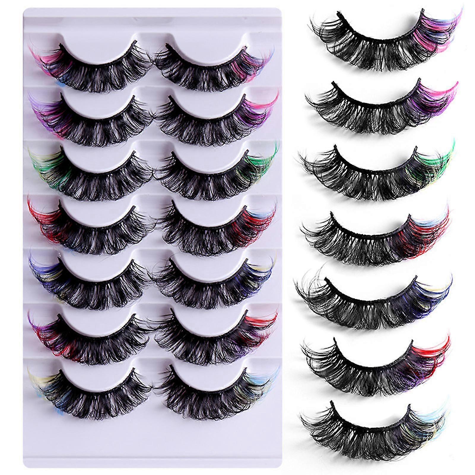 Mink Faux Grafting Eyelashes 8d Dense Curl Dramatic Volume Devil Princess Cosplay Makeup