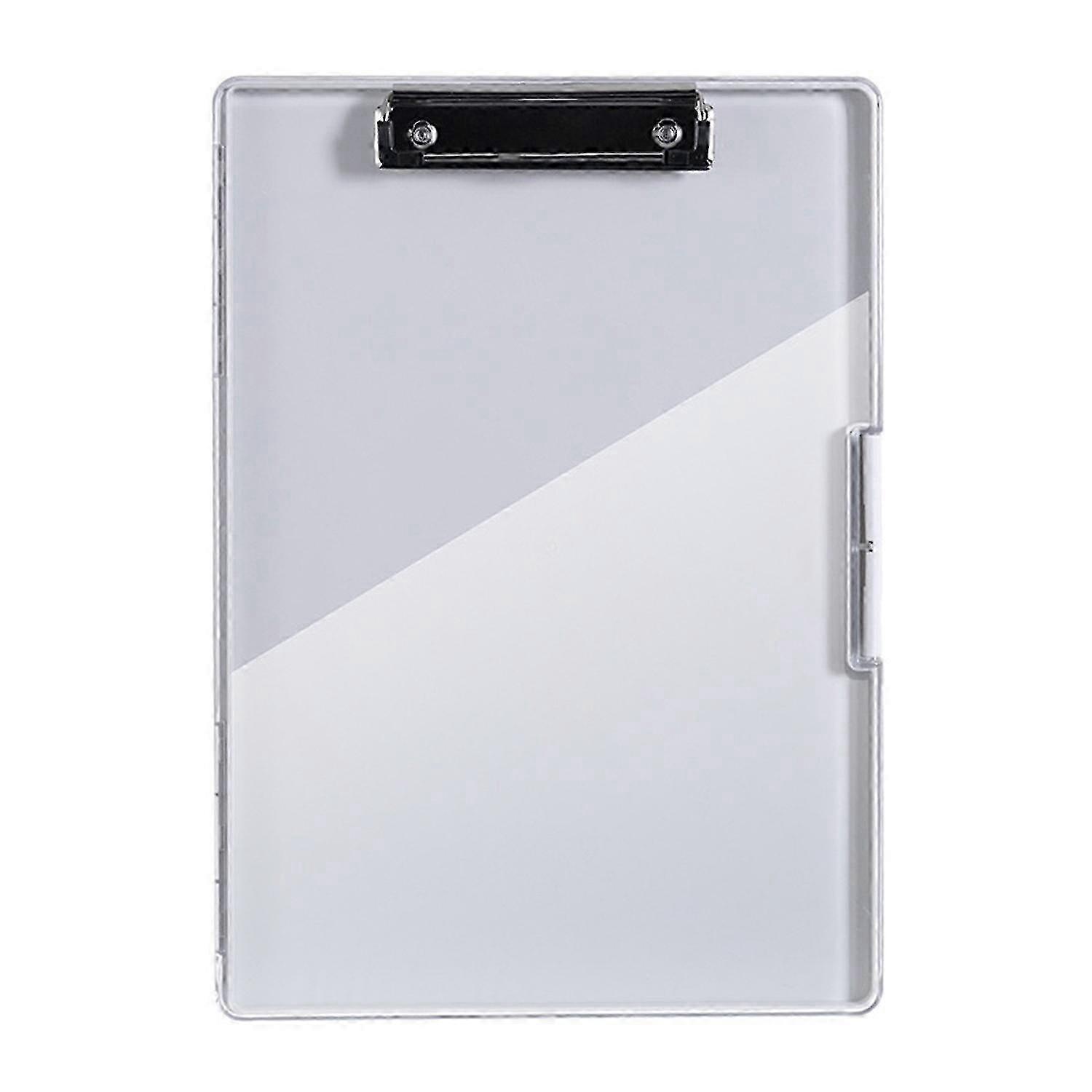 Sturdy A4 Document Storage Clipboard, Transparent Plastic with Side Opening