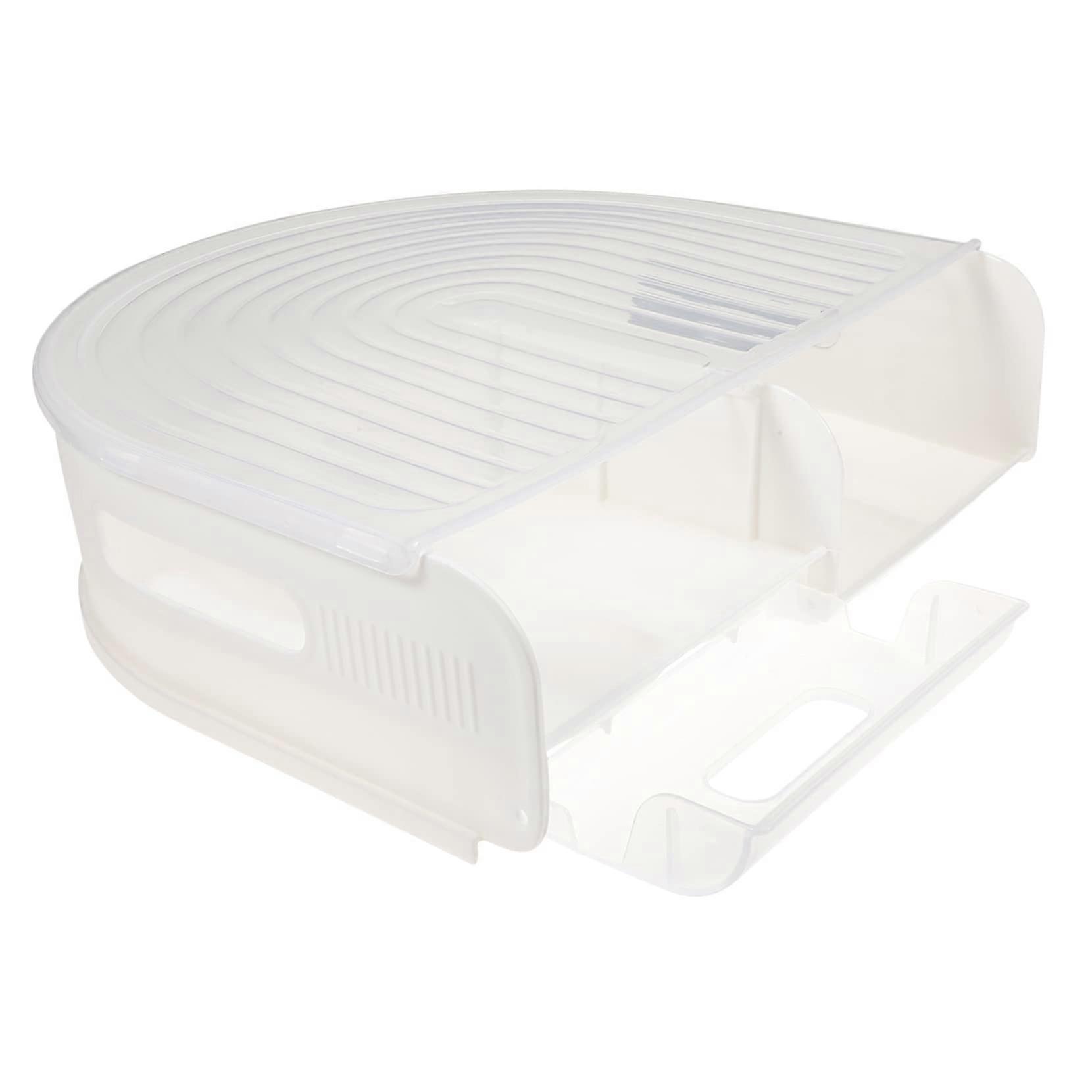 Tray Organizer For Refrigerator Storage  Thickened, Sloped Design, Transparent Case, 31x30x9.5 Cm