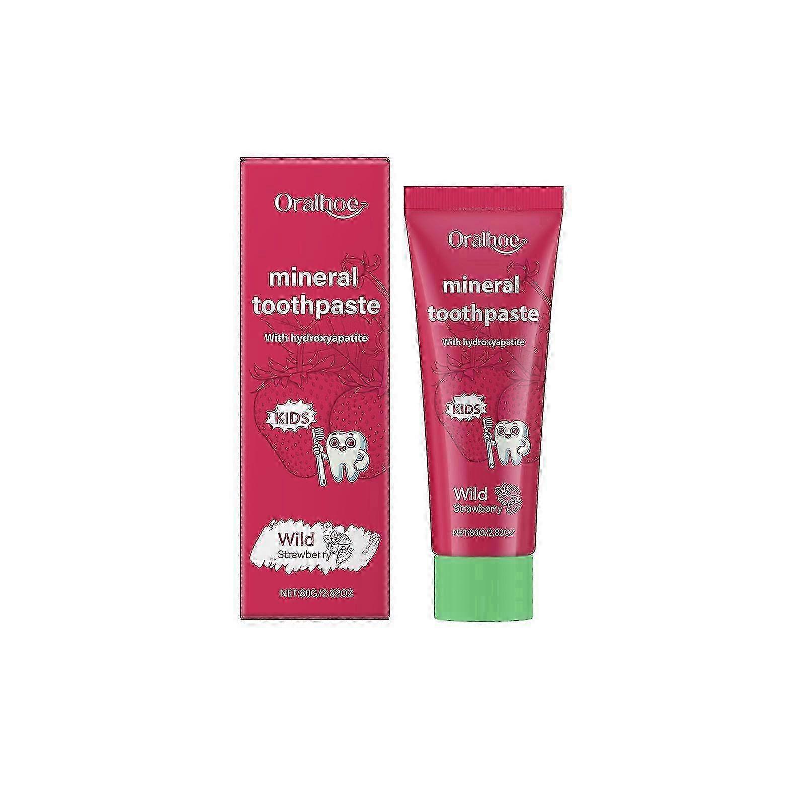 80g Mineral Toothpaste For Kids Natural Wild Strawberry Hydroxyapatite Toothpaste Fluoride Free Toot
