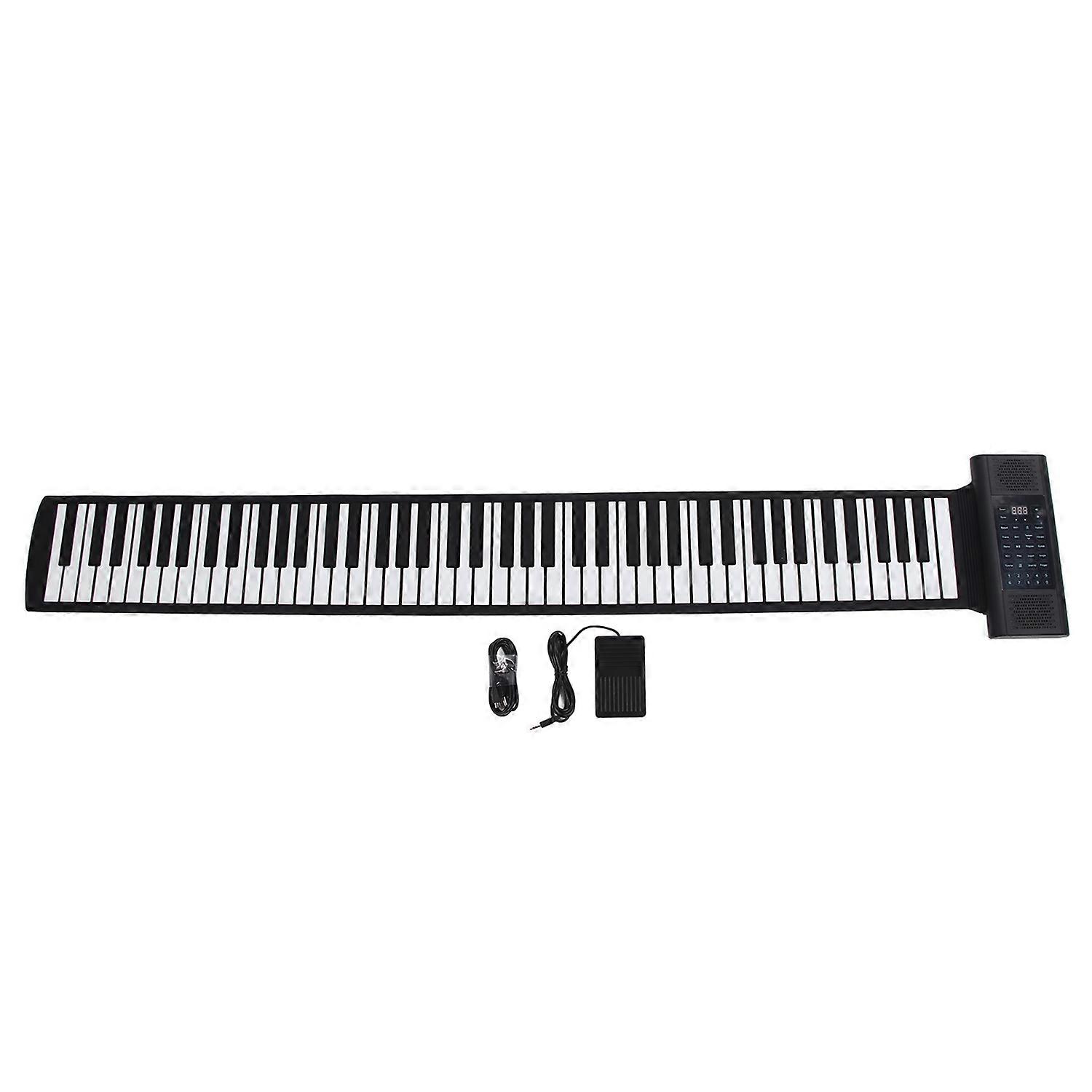 Foldable Piano Keyboard Rechargeable LED Display 128 Tones 128 Rhythms MIDI Output Support 14 Demo S