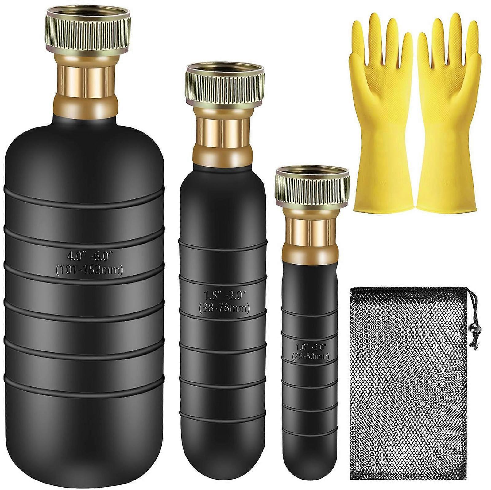 Easy Use Drain Unclogging Device Quick Solution 3 in 1 Drain Cleaning Triple Size Drain Unclogger for 1in to 6in Pipes Multicolor