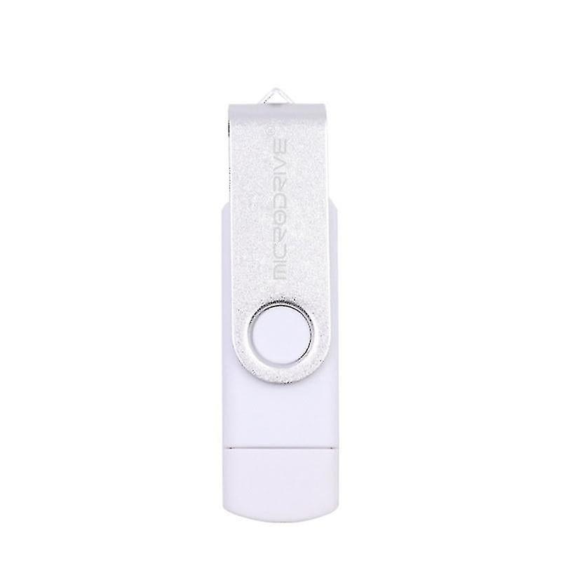 Computer Accessory Sets Microdrive 16gb Usb 2.0 Phone And Computer Dual-use Rotary Otg Metal U Disk White