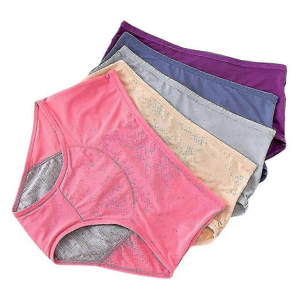 5pcs תחתונים עמידים לדליפה לנשים בריחת שתן, מכנסי מגן הוכחת דליפה - s