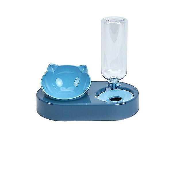 Drinking Fountains Cat Bowl And Automatic Water Dispenser Cat Feeder For Easy Water Drinking Pet Supplies Blue