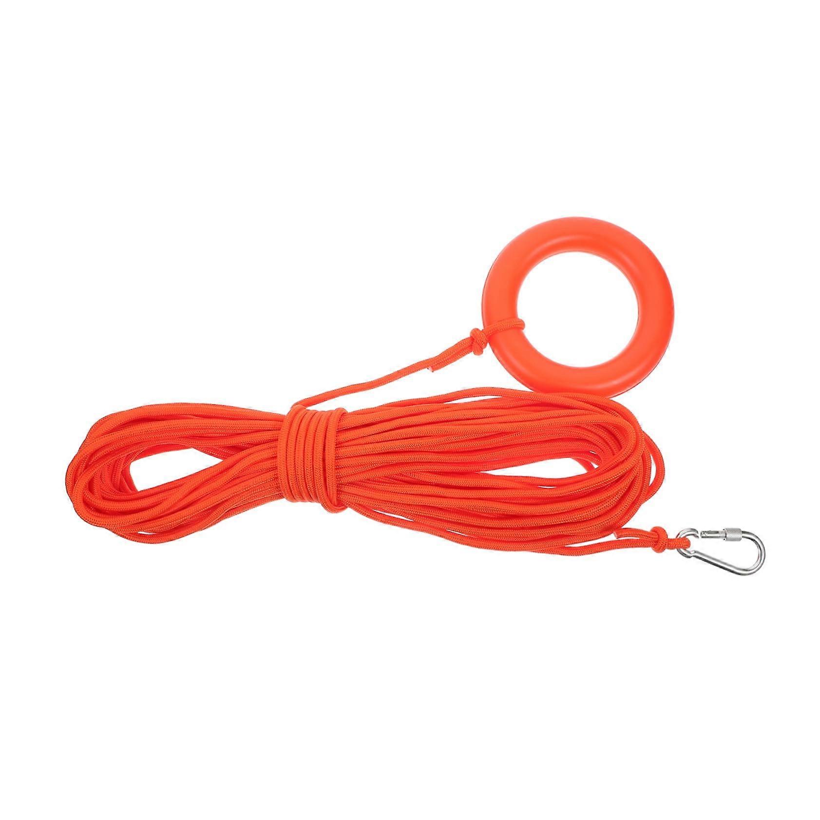 Wearresistant Floating Lifesaving Rope With Hook And Float Hoop Adjustable Swim Tether For Water Rescue And Lakes