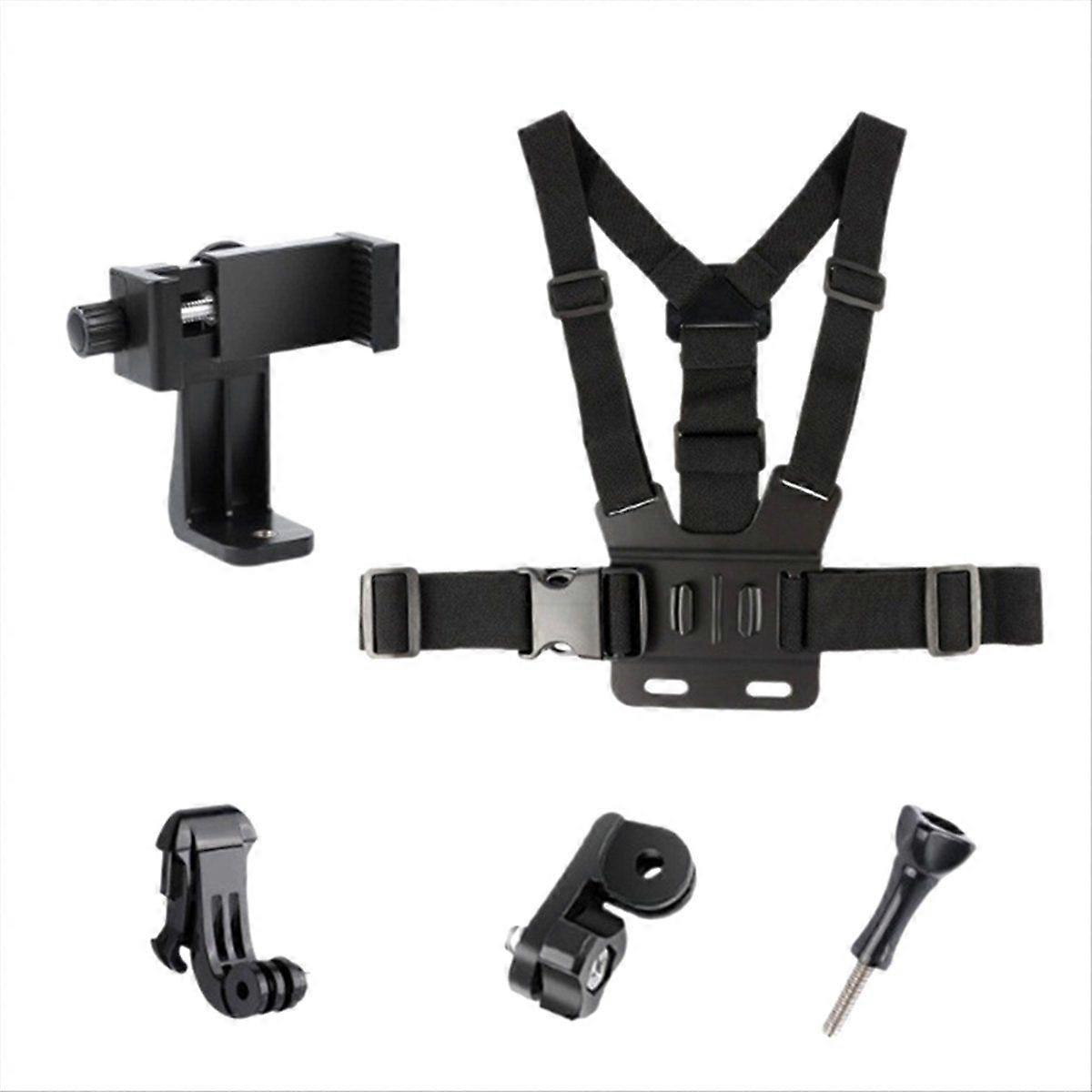 For Phone 5pcs Action Camera Kit Head Strap Chest Straps Mount Adjustable