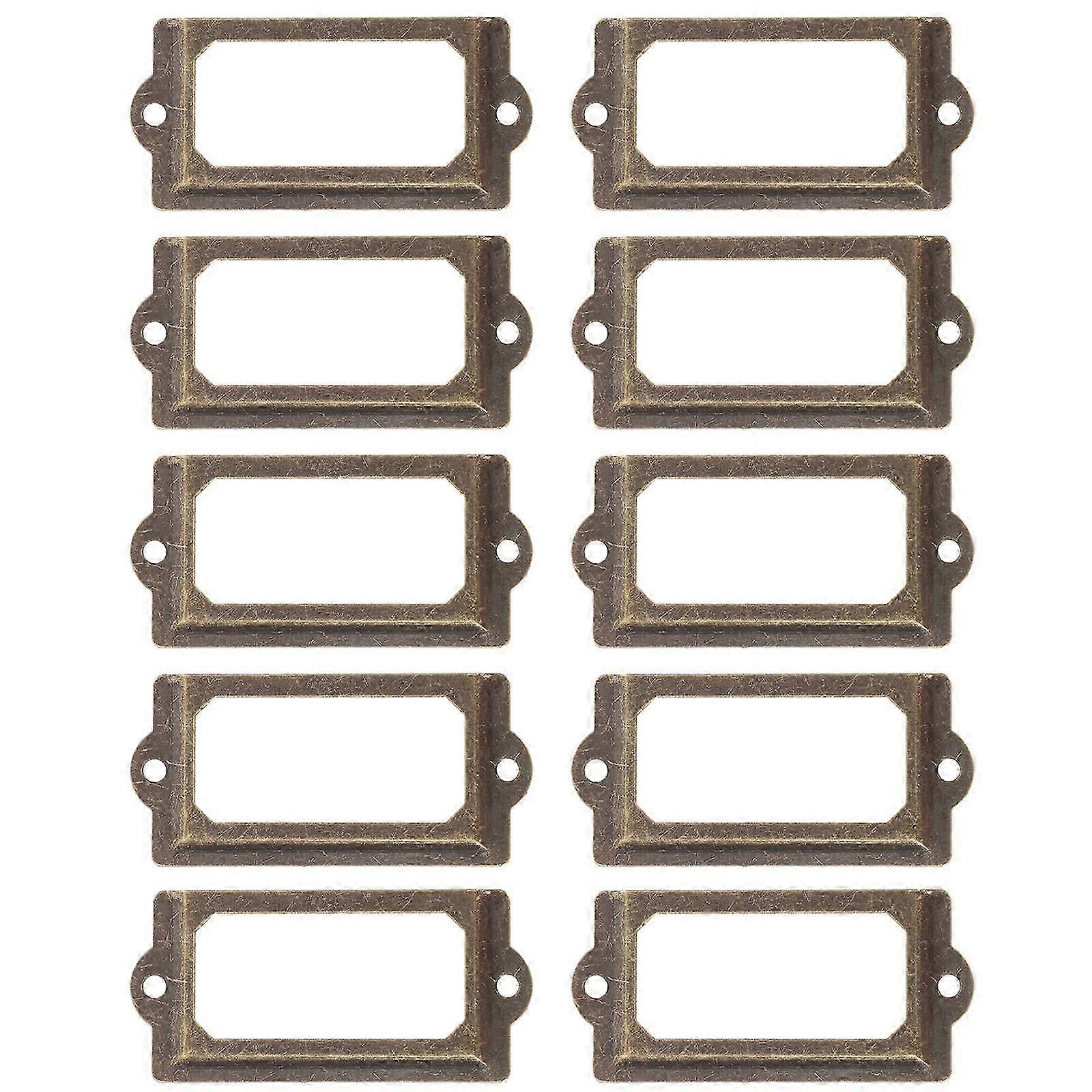Vintage Metal Label Holders Rectangular Shape Iron Material Drawer Labels 7X3.3CM 12Pcs