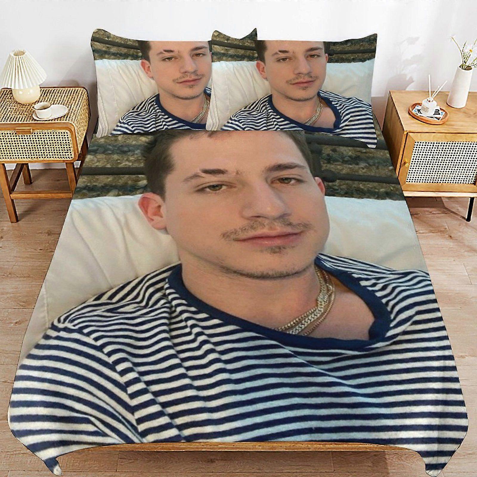u551 Charlie Puth Consistent Comfort Durable Thread Weave Soft Zipper Duvet Cover Sets Machine Wash Safe n551