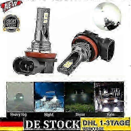 2X H11 H8 LED Headlight Bulbs 6500K Canbus Error Free