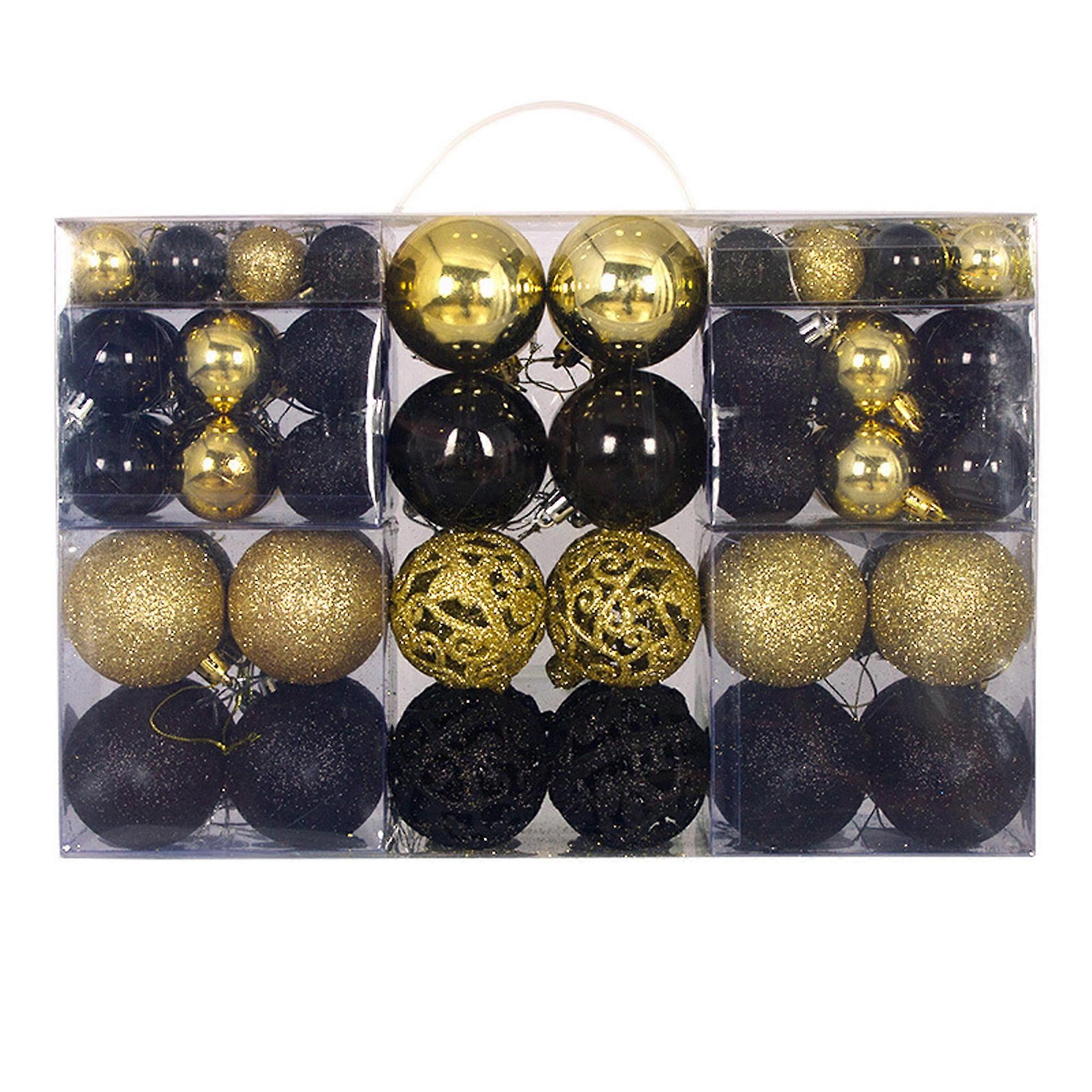 wsevypo 100 Pcs Christmas Decorative Ball Set with Shiny Shatterproof Ornaments