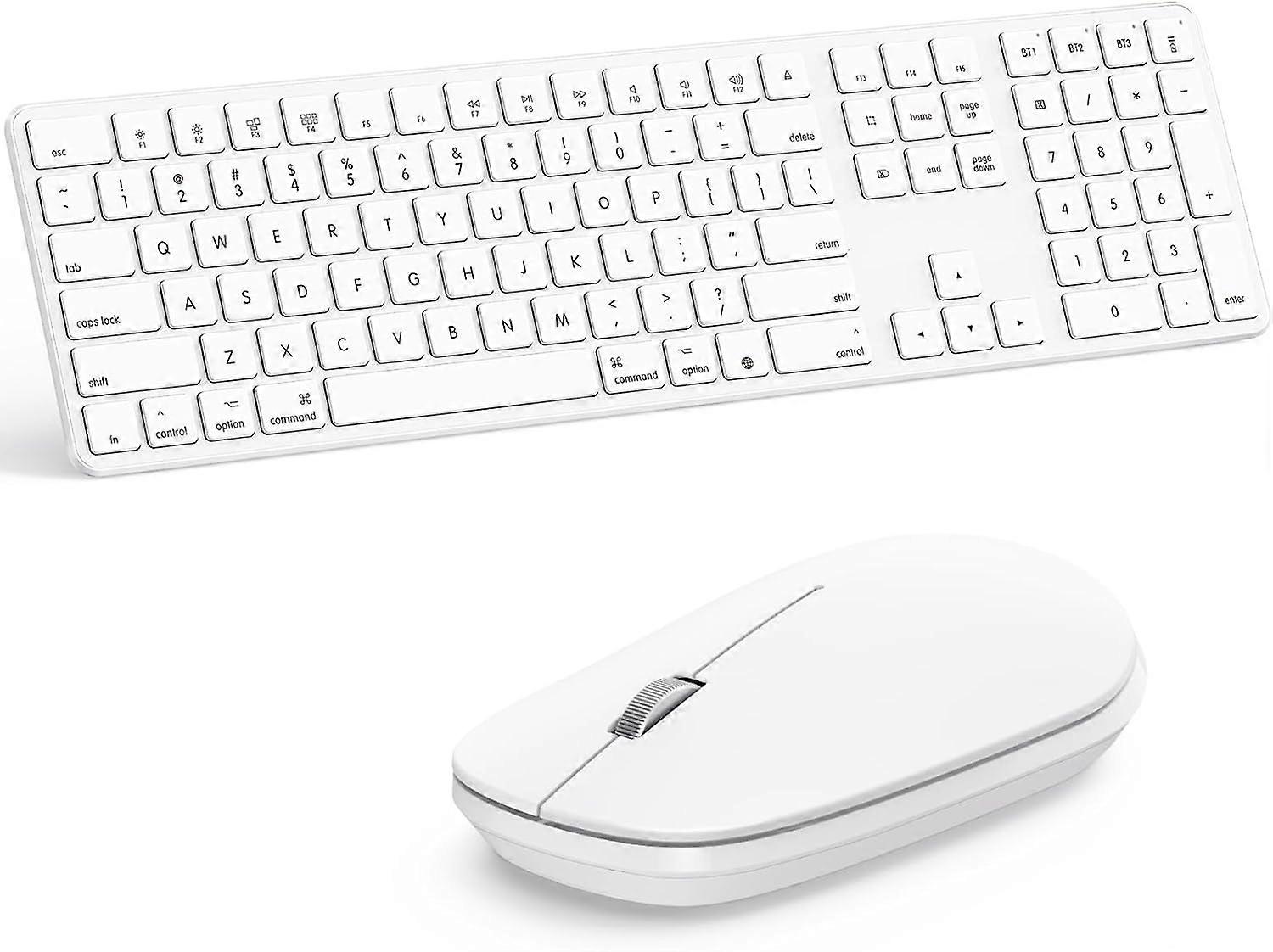 Bluetooth Keyboard and Mouse for Mac, Wireless Keyboard and Mouse Combo, Multi-Device Keyboard with Numeric