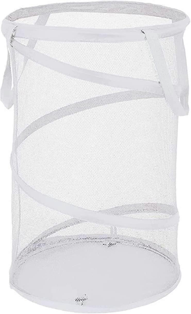 Dirty Clothes Hamper Storing with Double Handle Portable Collapsible Laundry Storage Basket for Household White