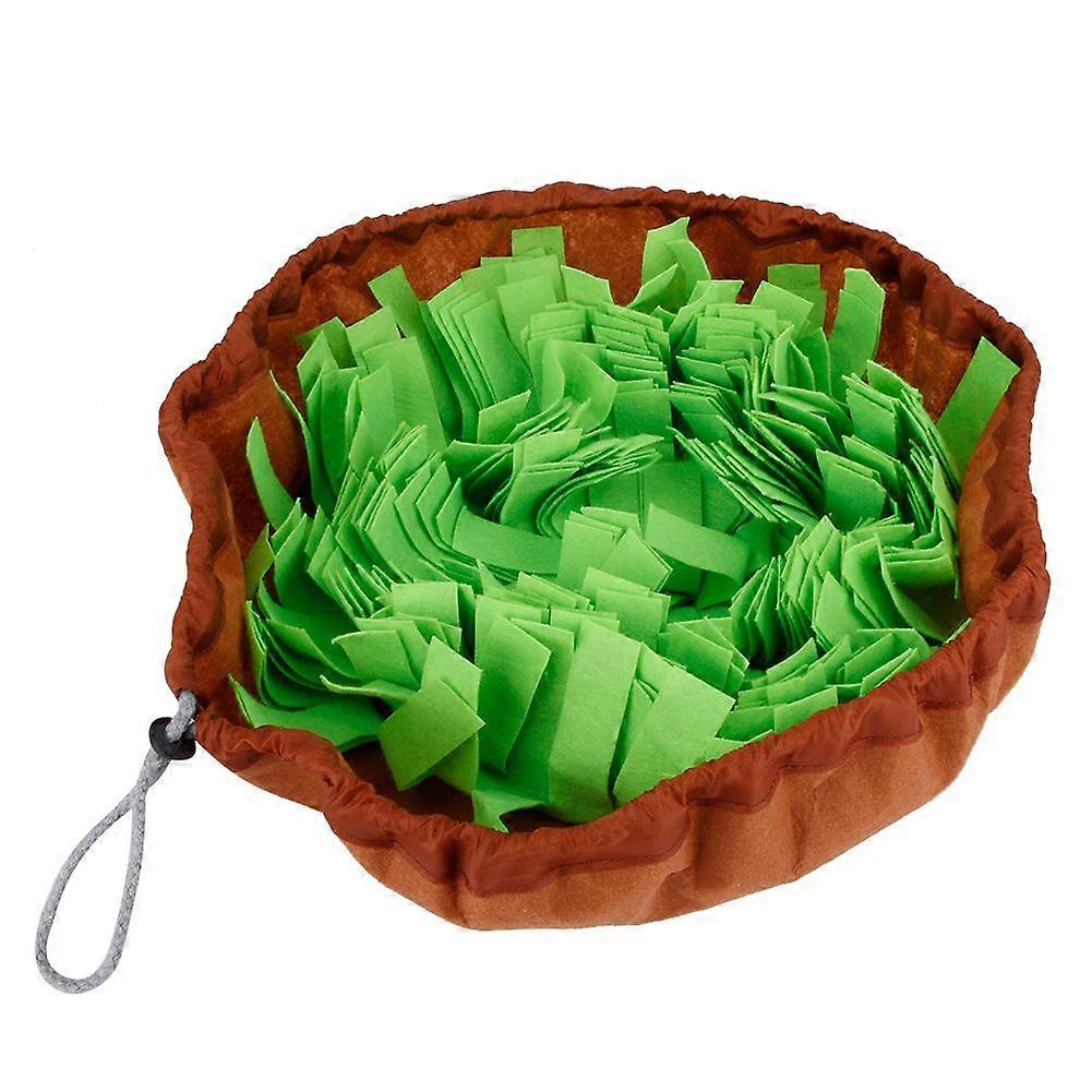 Pet Training Soft Mat Blanket Dog Nose Sniff Souptoys Playing Biting Toy with Adjustable BucklegreenSH