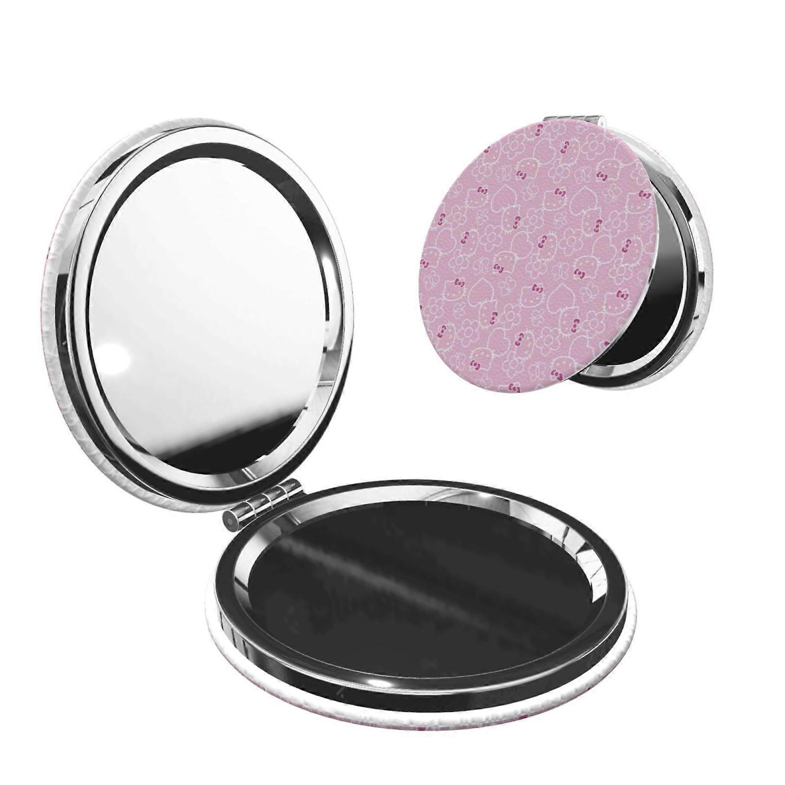 Hello Kitty Pocket Mirror, Portable Magnifying Compact Travel Makeup Mirror, 2-Sided Handheld Small Mirror