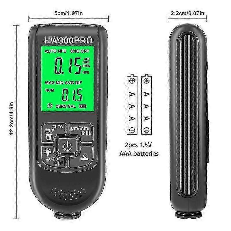 Digital Backlight LCD Film Thickness Meter Car Paint Thickness Tester Coating Thickness Gauge Measuring Tool