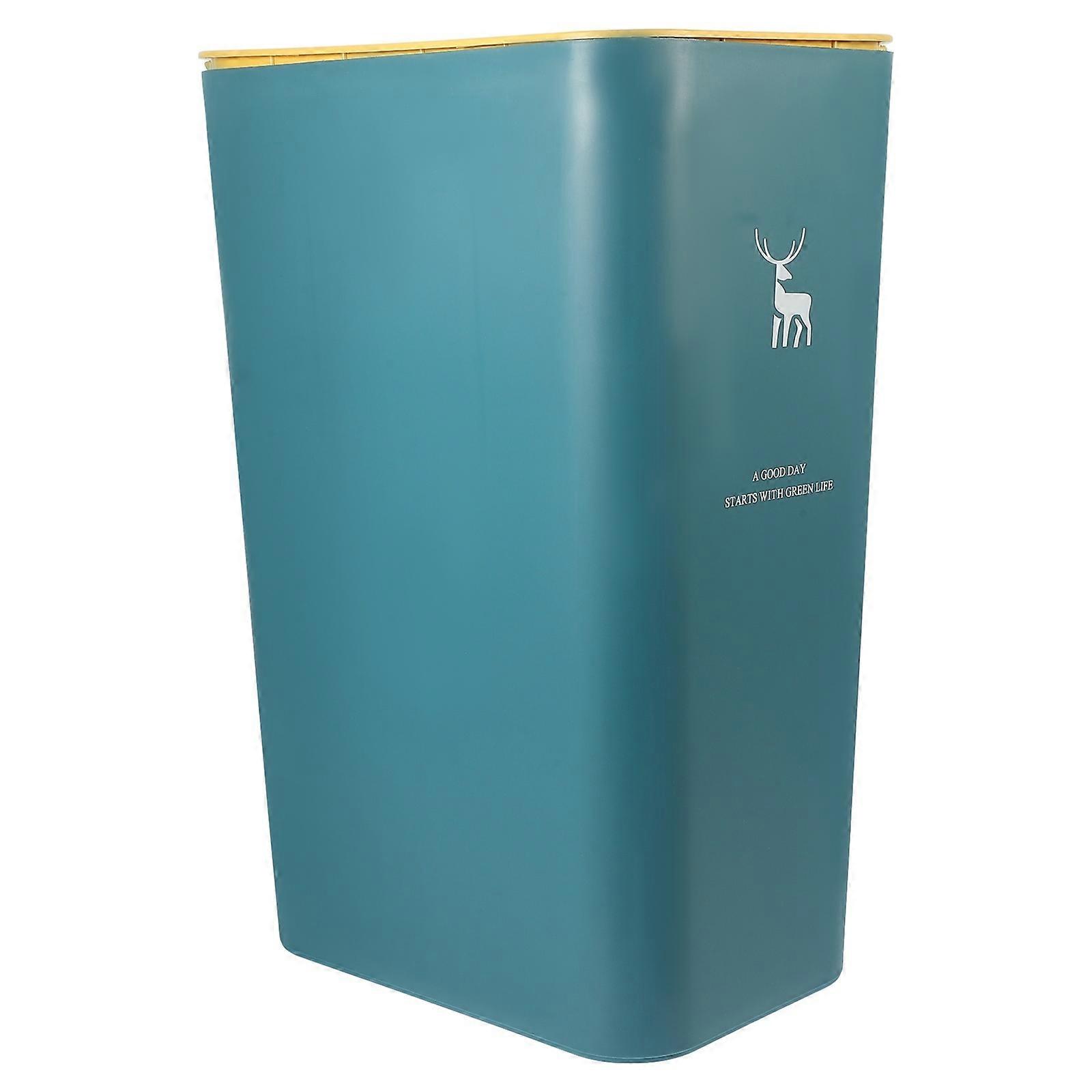 Household Push Type Trash Can with Lid for Waste Storage