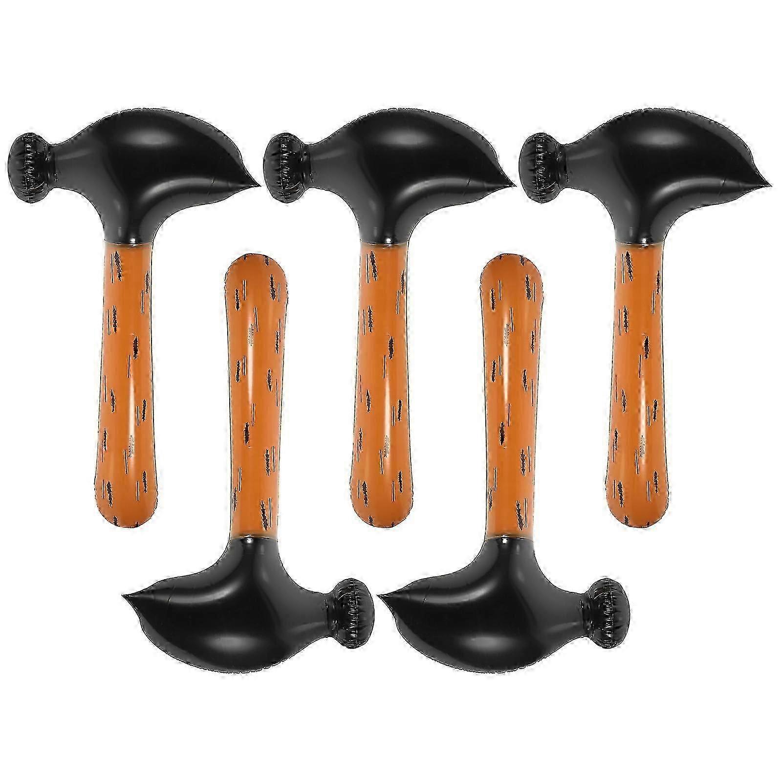 5pcs Pool Party Inflatable Hammer Prop Decorative Toy Hammer Funny Hammer Toy For Kid-good