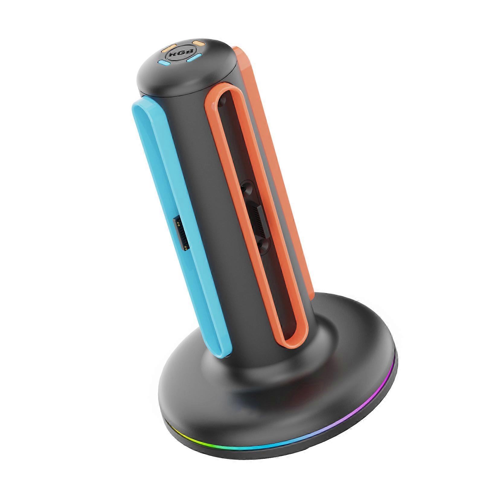 Charging Station Ambient Lighting Effects Small Charging Status Display Fast Charges Dock Suitable for NS2 Consoles 2 Multicolor