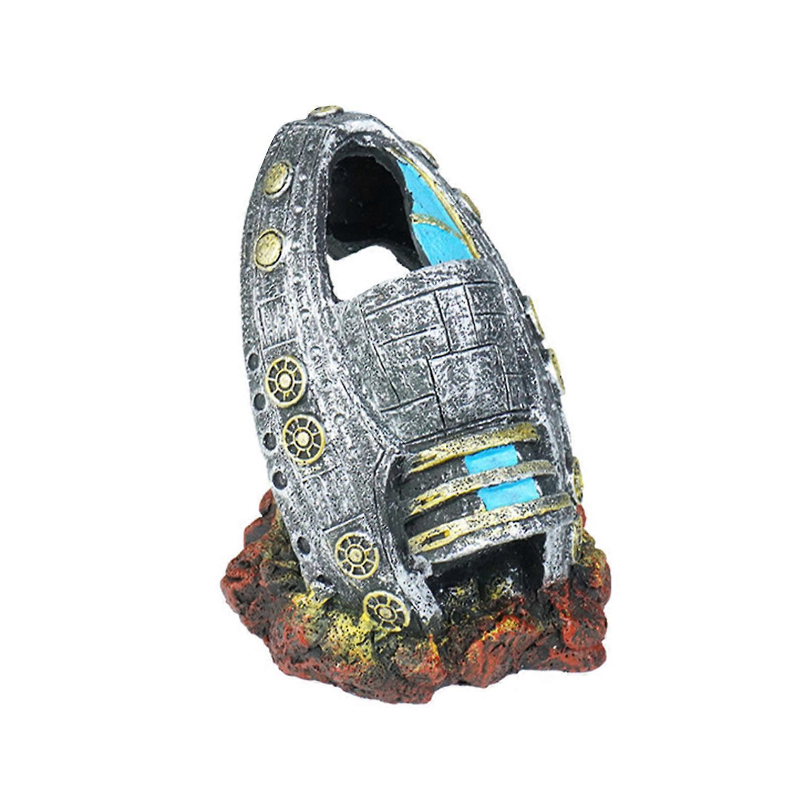 Contemporary Fish Tanks Resins Sculpture 3D Alien Theme For Display Stability And Visual Interest Multicolor