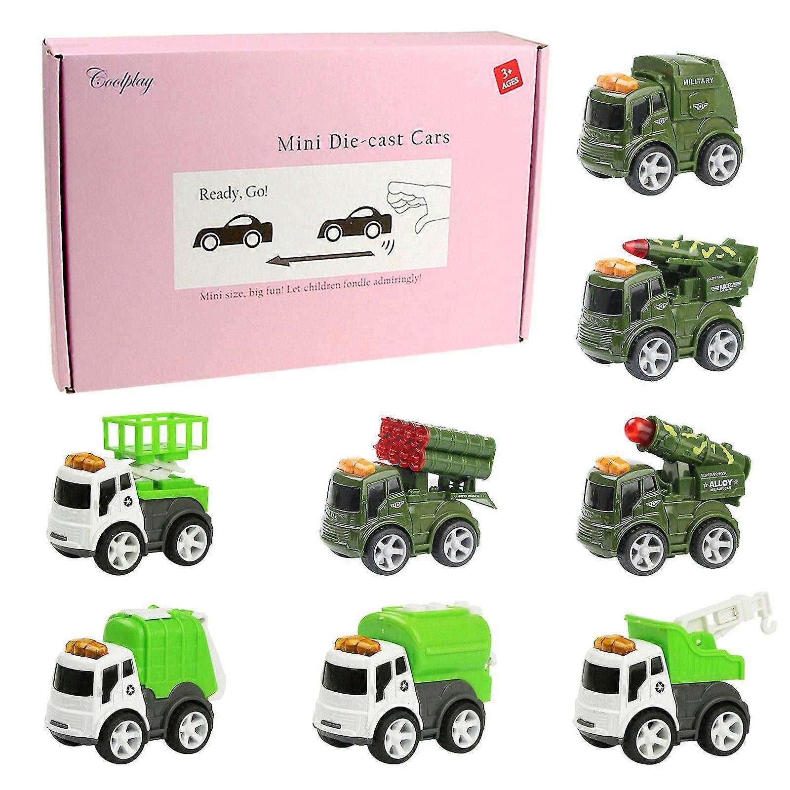 Lasten mini metalli kitkakäyttöiset autot työntävät ja menevät ajoneuvot vetävät takaisin auton