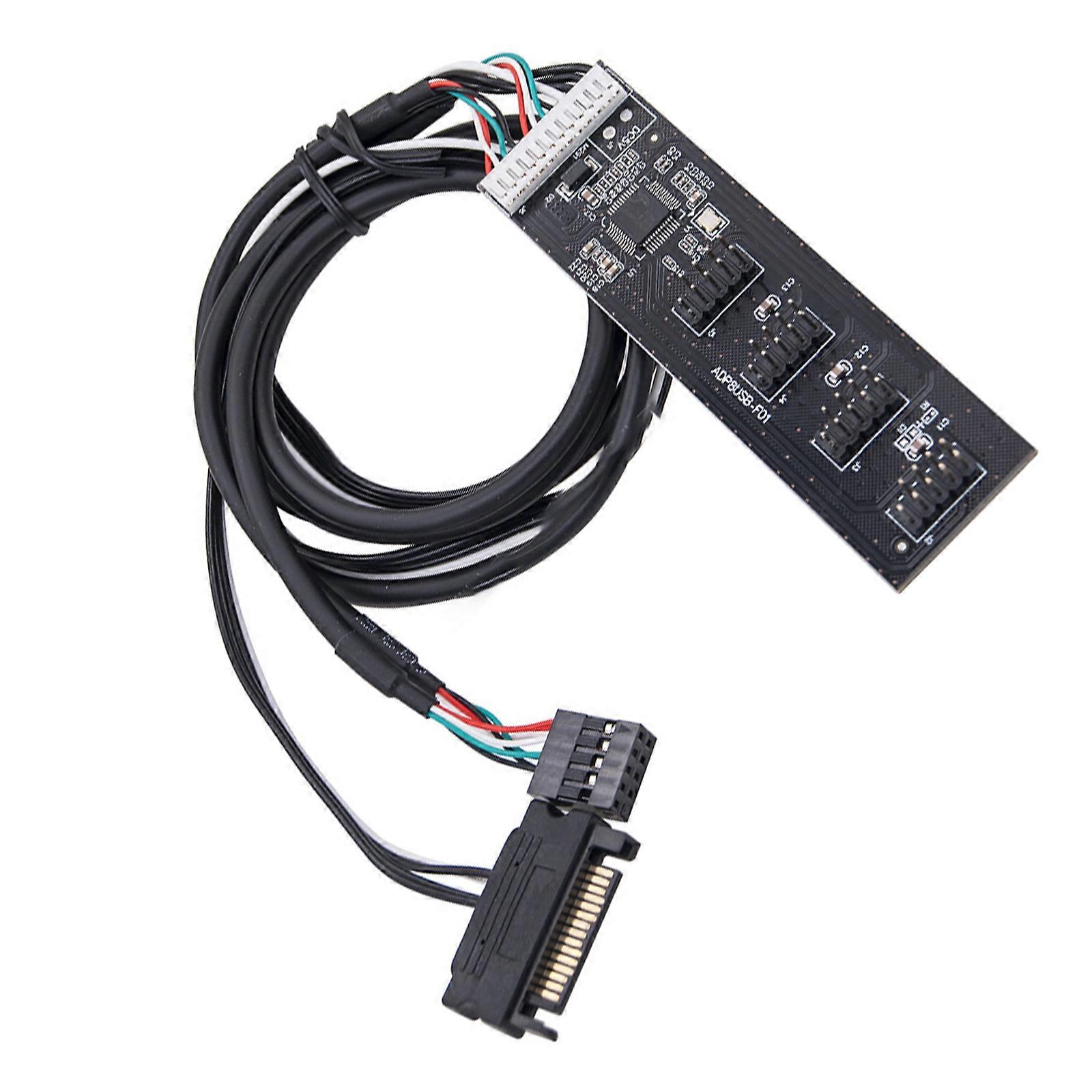 Motherboard 9 Pin USB Header Splitter Male 1 to 4 Extension Splitter Cable Desktop Card 9Pin USB 2.0 Connector Adapter Multicolor