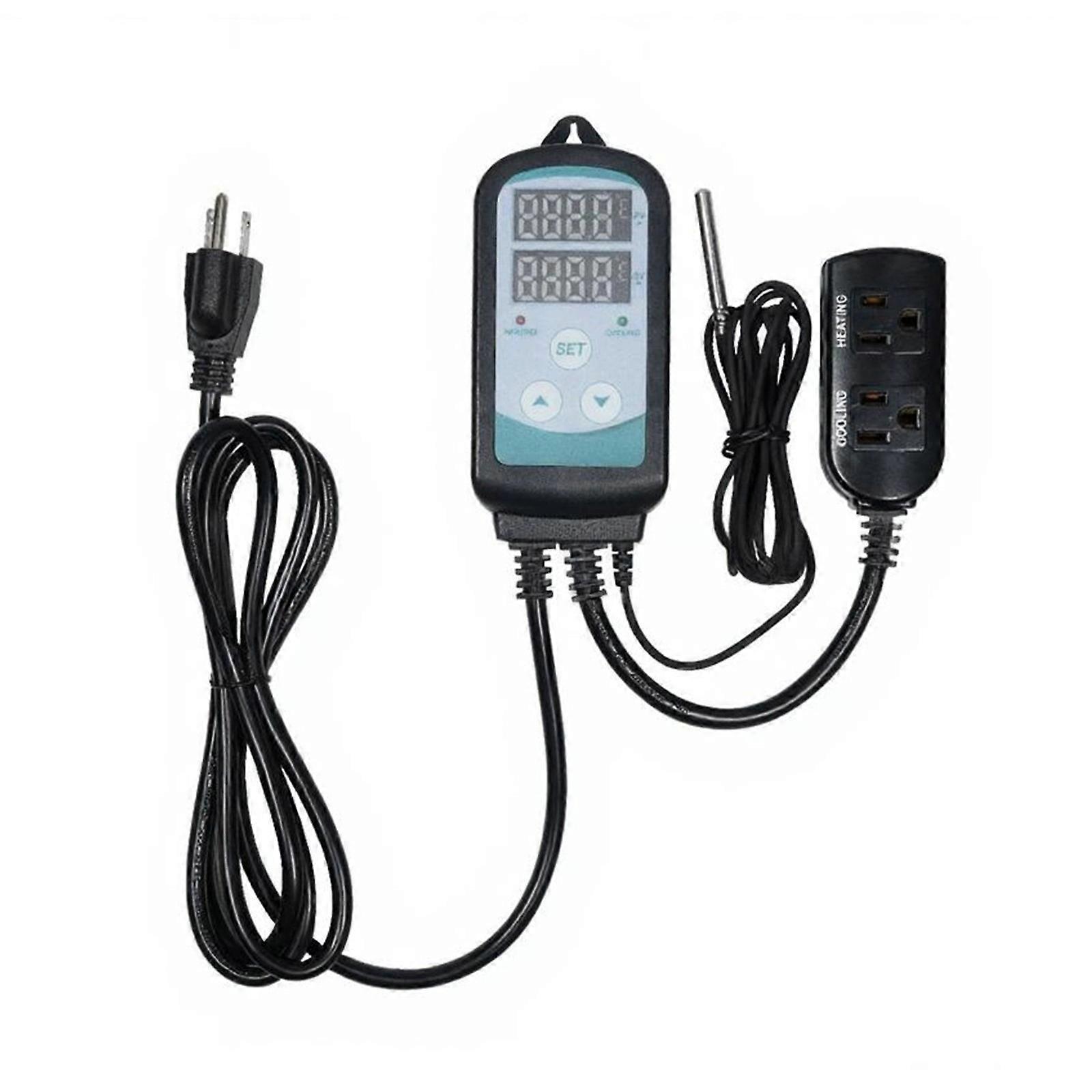 Programmable Temperature Regulator 1100W 110V ABS Housing for Agricultural Greenhouses Homebrewing Fermentation Applications Multicolor