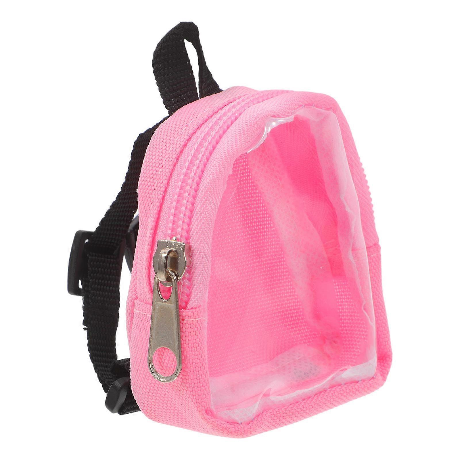 Doll Mini Backpack for Doll with Clear Window and Storage Pockets 1 Piece