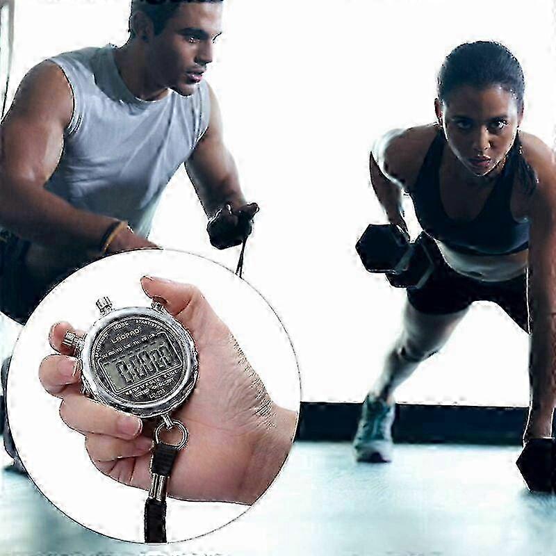 Digital Stopwatch Pocket Large LCD Display Alarm Clock Guazhuni Waterproof 1/100 Second Accuracy Timer