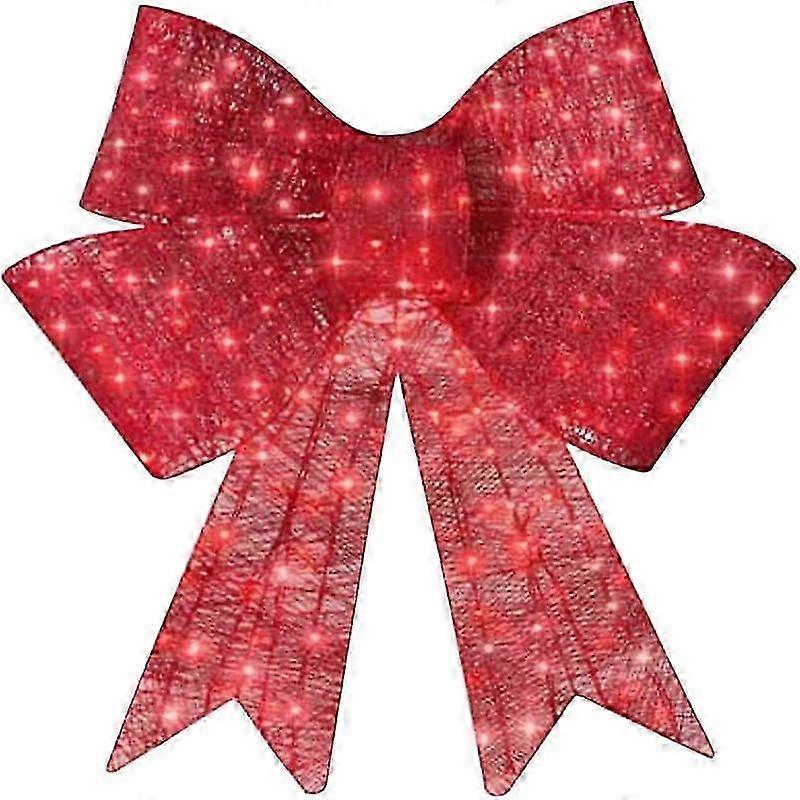 Décoration de Noël lumineuse XL avec nœud papillon rouge, grand nœud papillon rouge lumineux