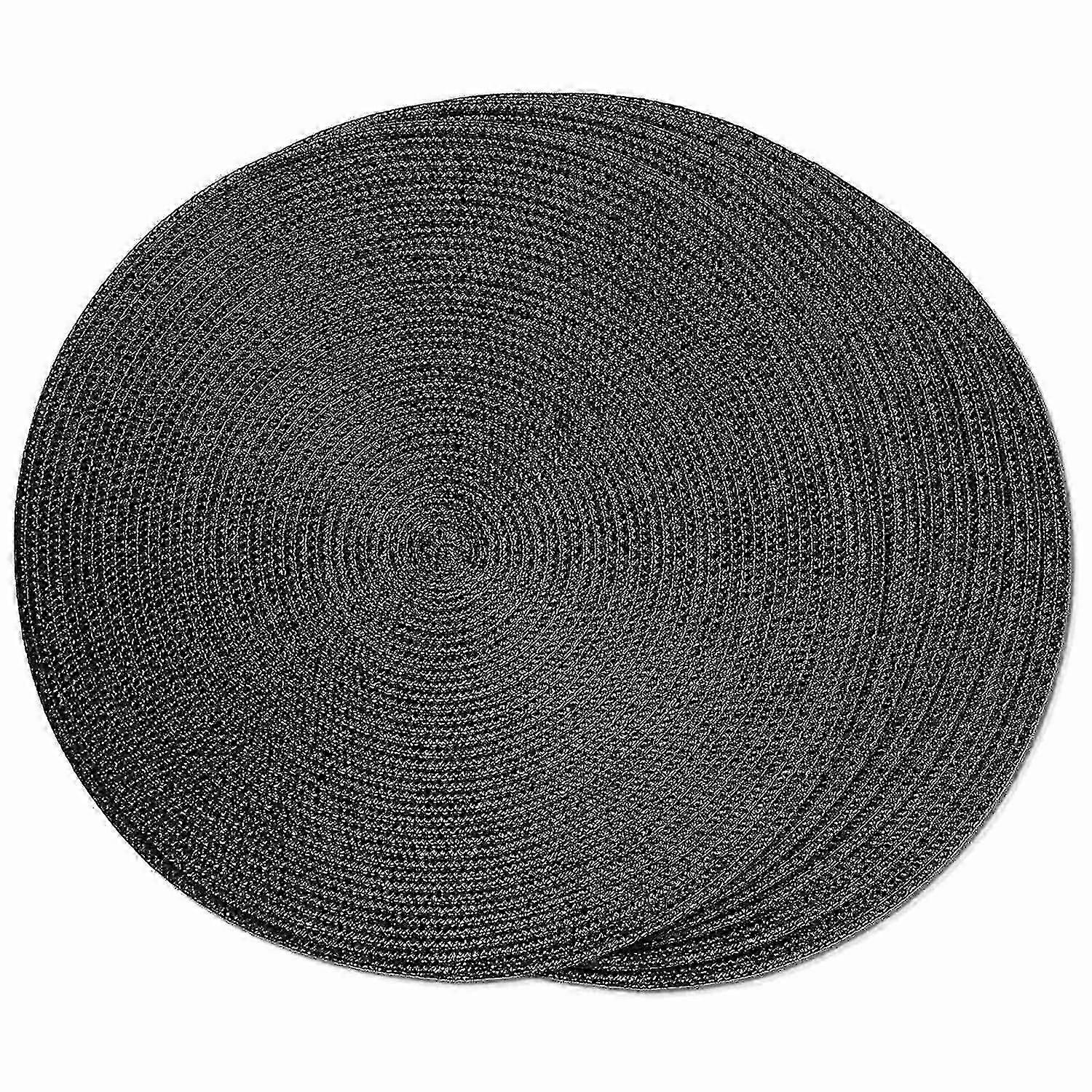 Sets de table ronds tressés ensemble de 6 napperons pour tables à manger tissés lavables sets de table antidérapants 15 E