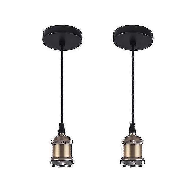 2pcs Metal Pendant Light Fitting E27 Ceiling Light Base (bronze, Without Blub) bd