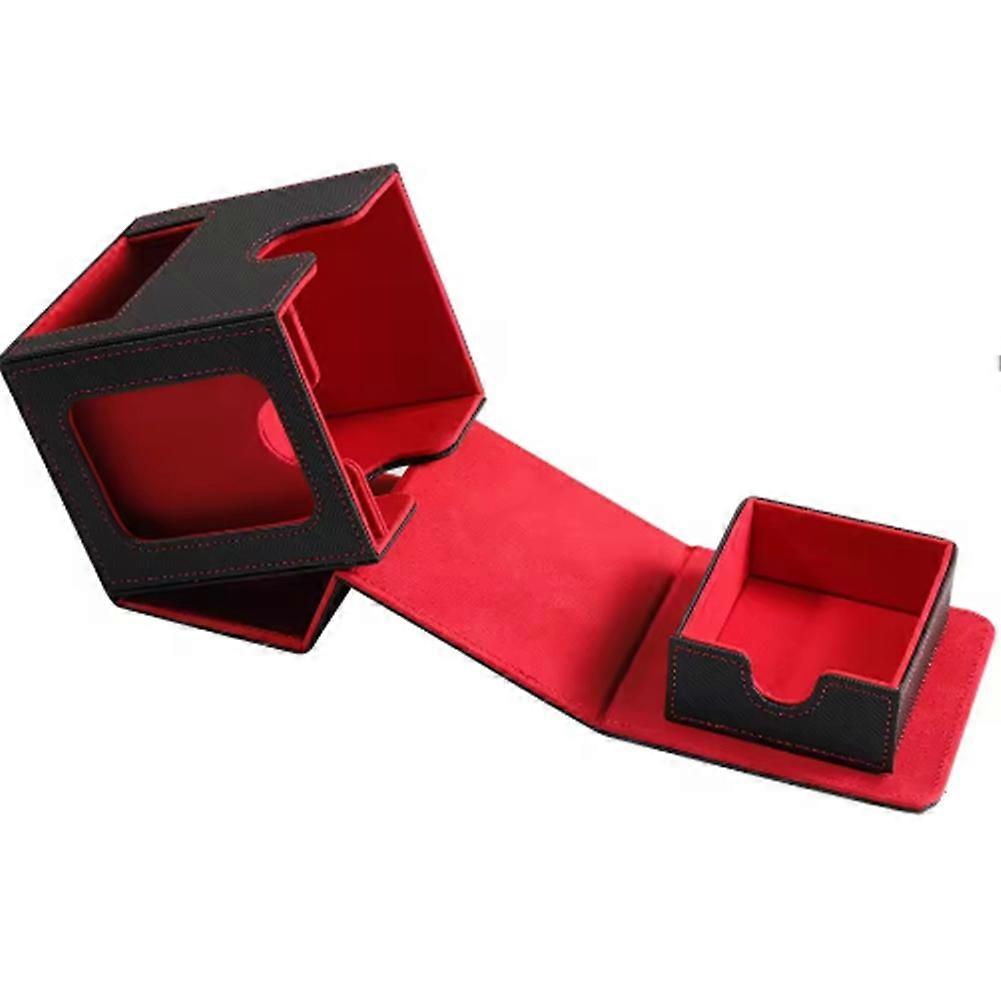Leather MTG Card Box with 2 Commander Displays Waterproof Double-Layer Card Storage Can Hold 200+Double-Layer