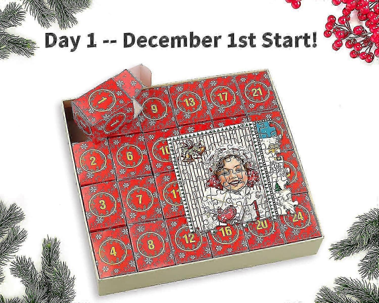 Christmas Advent Puzzle for Countdown Calendar Gift Box