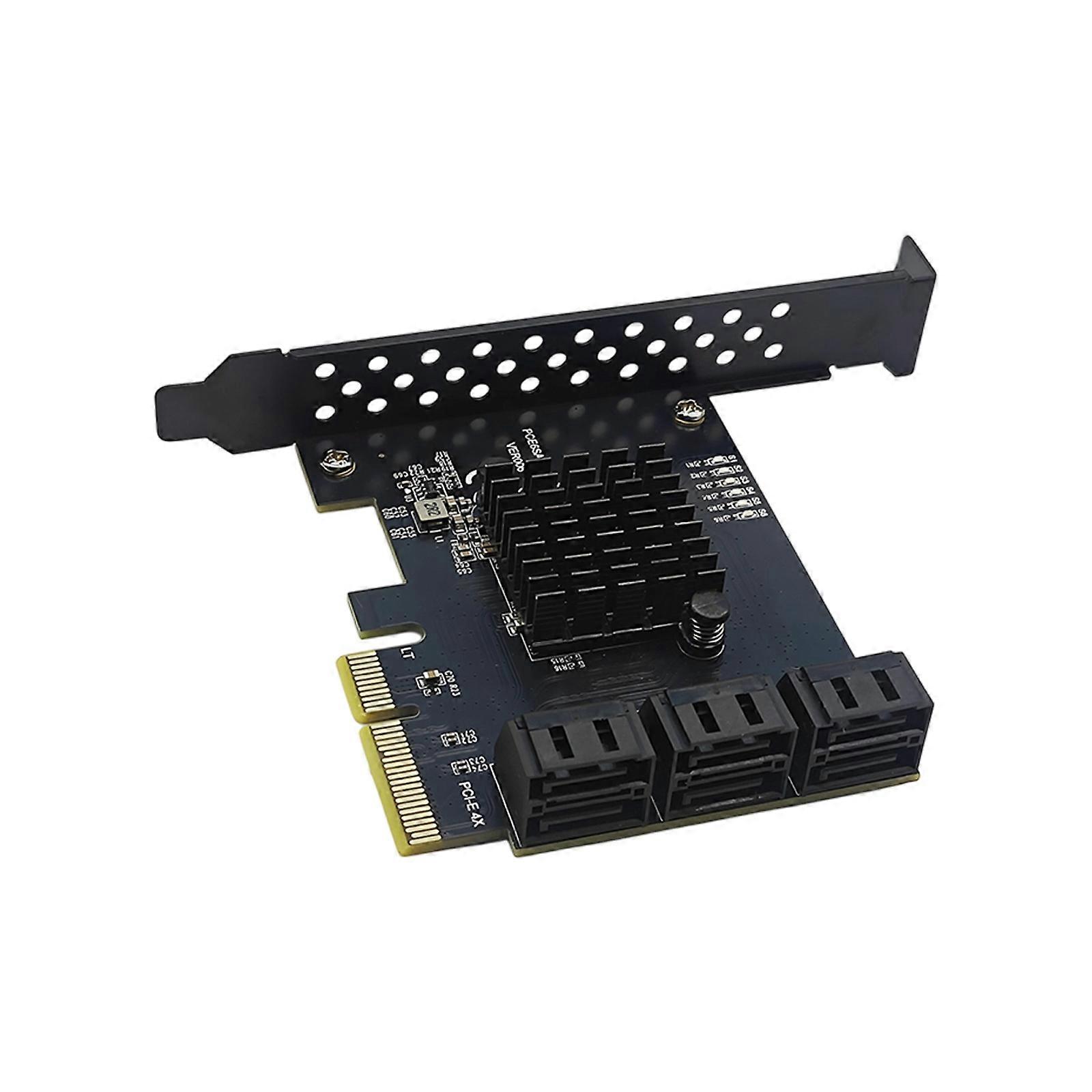 PCIE 1X/4X GEN3 to Sata3.0 Expansion Card PCIE 6Gbps Converters Card with RTL9100VB Chip for Computer Storage Upgraded Multicolor