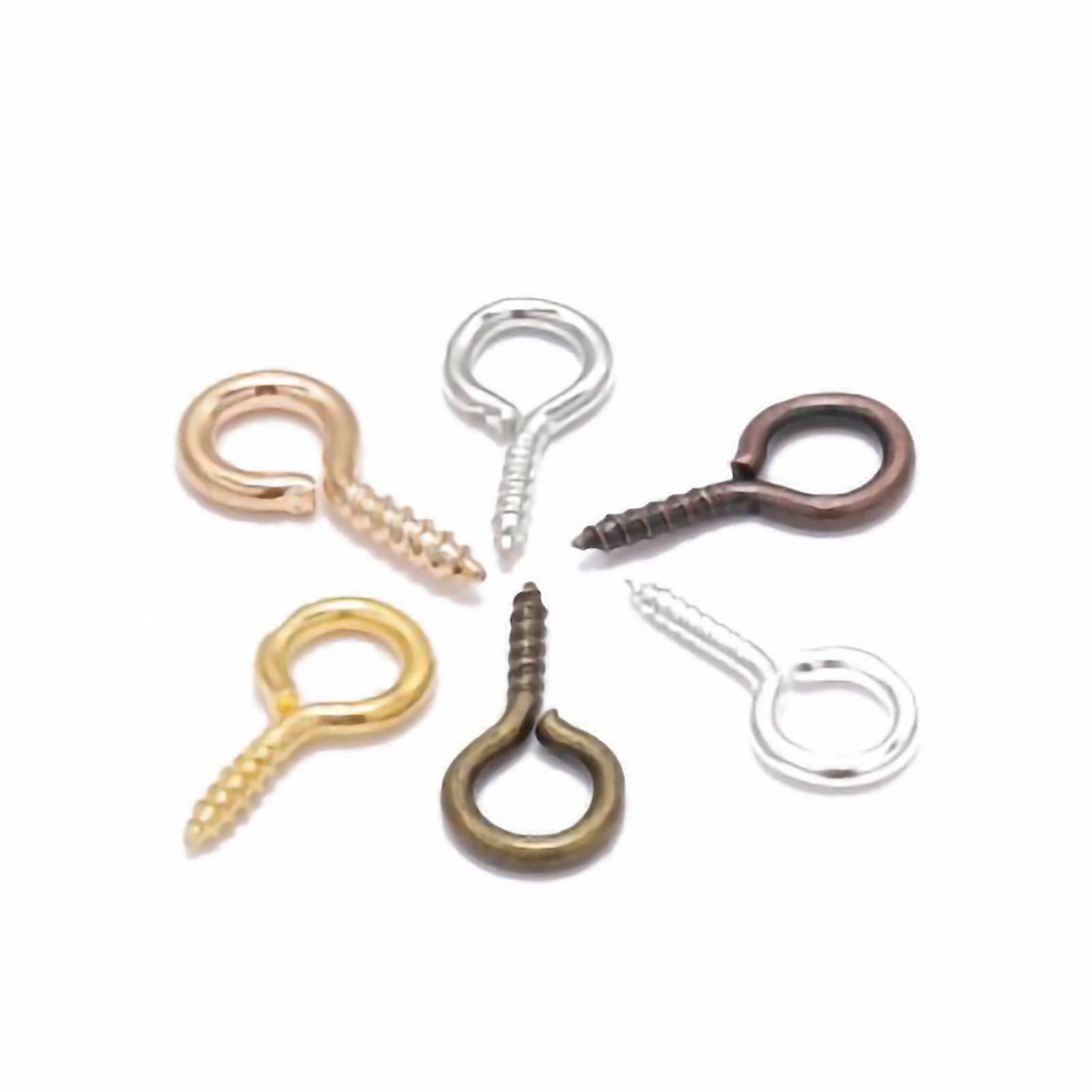 5x10mm Eye Hooks Screws, 200 Pieces Heavy Duty Metal Eye Hooks for Hanging and Mounting Projects