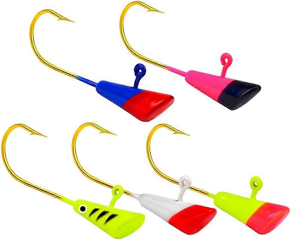 Pack of 25 Shad Dart Jig Heads Fishing Hooks Crappie Panfish Bass Lures 1/32 1/14oz 1/8oz Painted Shad Dart Jig Heads Fishing Hooks Crappie