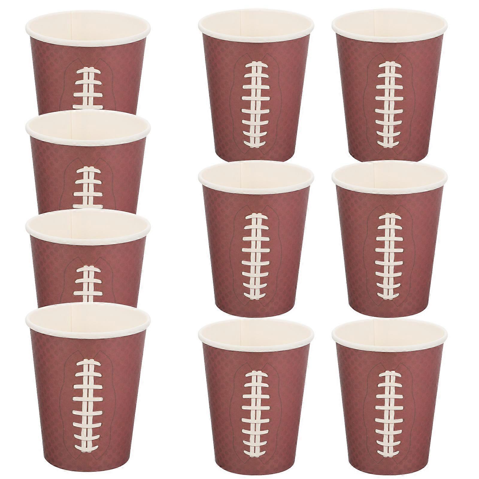Gobelets en papier Olive Football pour fête, 24 pièces, gobelets marron Rugby