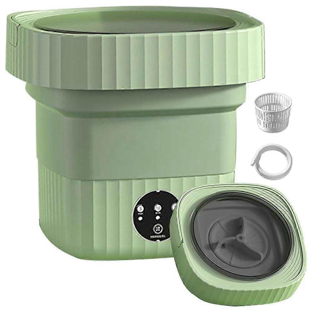 6L Mini Washer with Drain Basket Foldable Washing Machine for Apartment Dorm Trave for Deep Cleaning Underwear C EU Plug