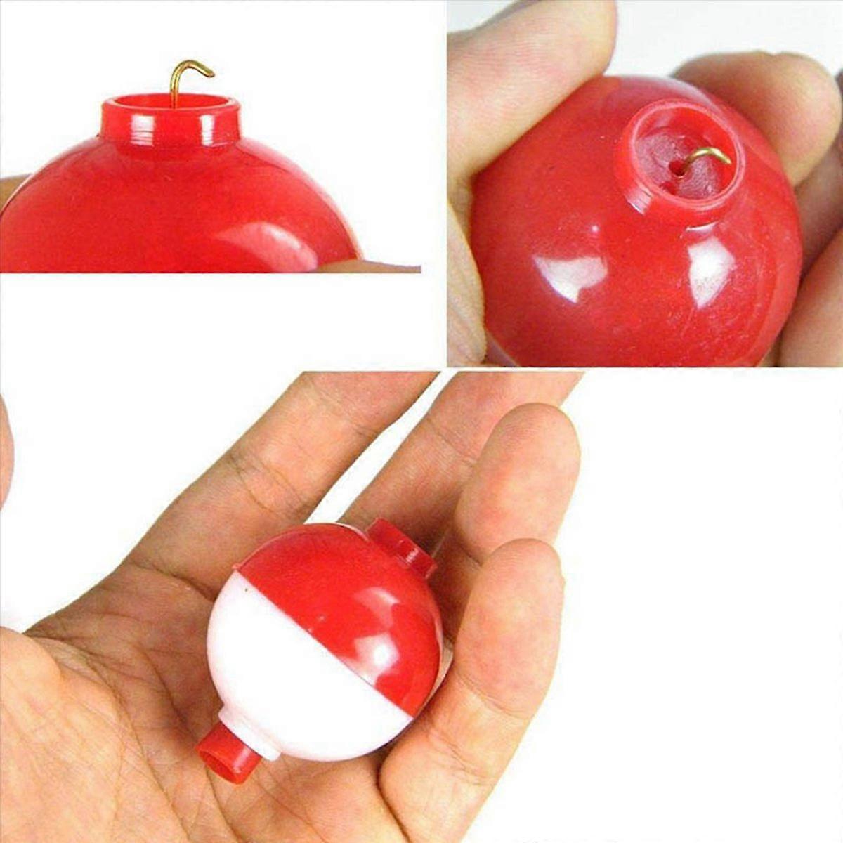 60Pcs Fishing Bobbers 1 Inch,Push Button Fishing Floats Red and White,Fishing Float and Bobbers