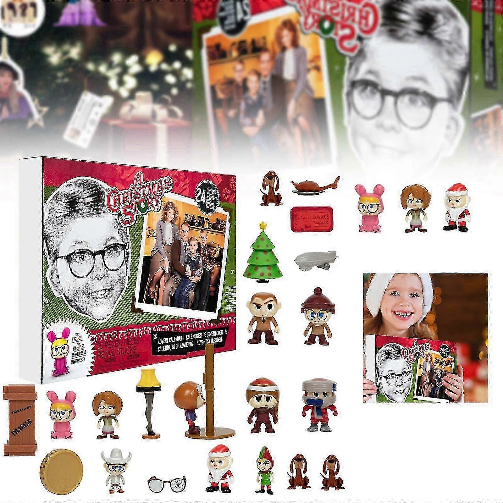 Advent Calendar with Transparent Ornaments for Christmas Decoration