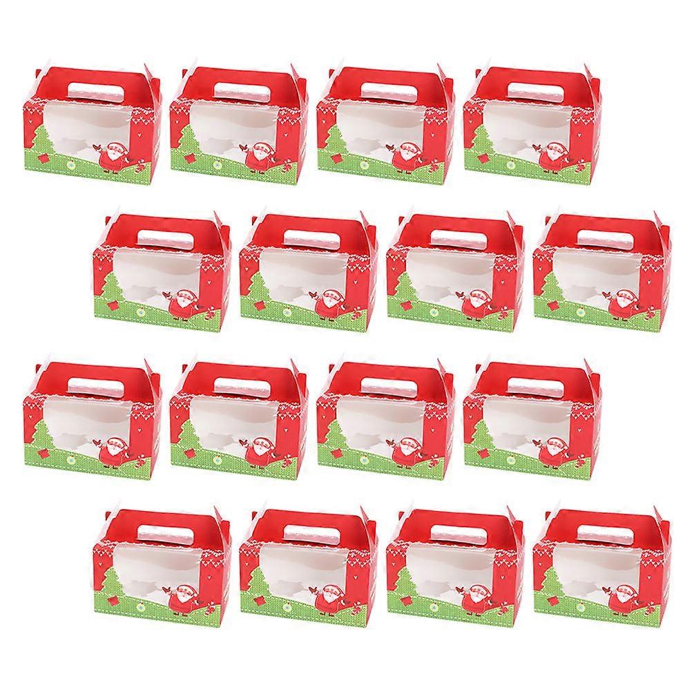 20Pcs Christmas Cupcake Boxes Cake Packaging Cases Handy Cupcake Boxes