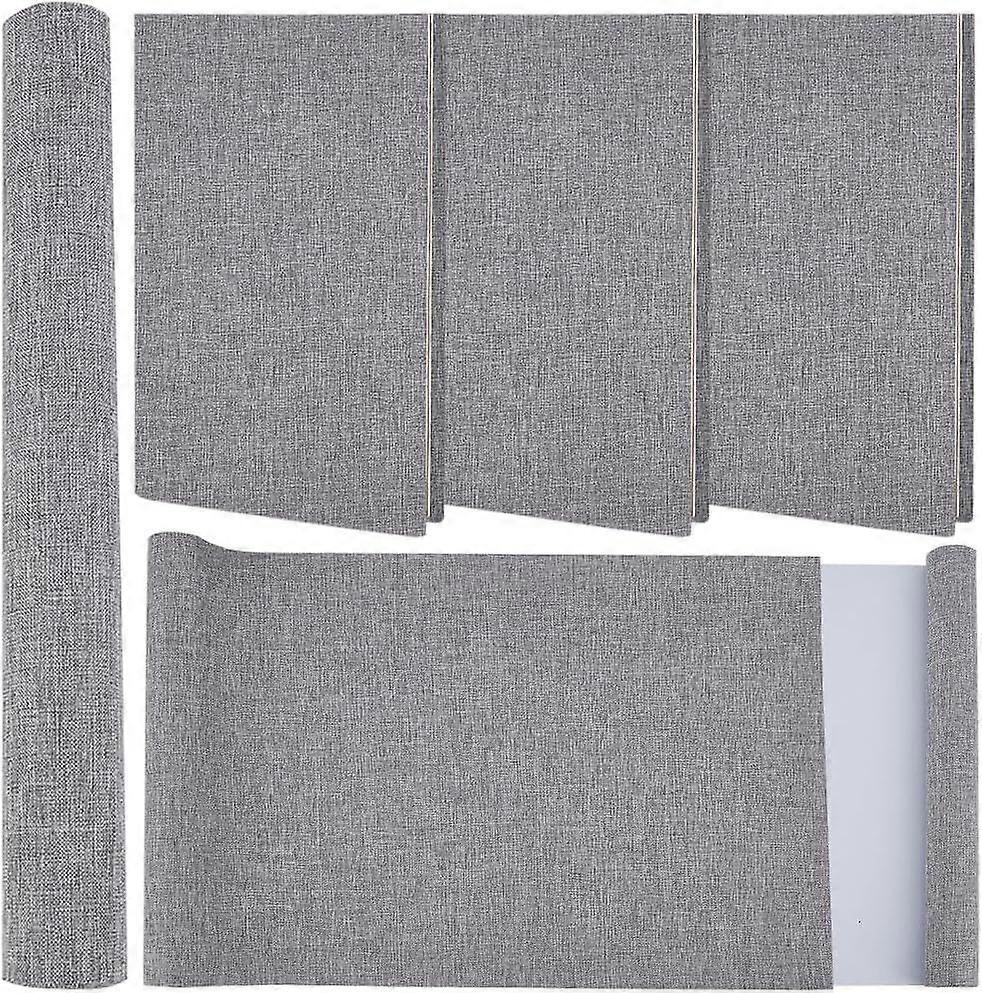 51 x 11.8 Inch Dark Grey Book Fabric Book Binding Cloth with Paper Back Polyester A4 to A8 Woven Linen Cover for Books Album Scrapbooking Archival DIY