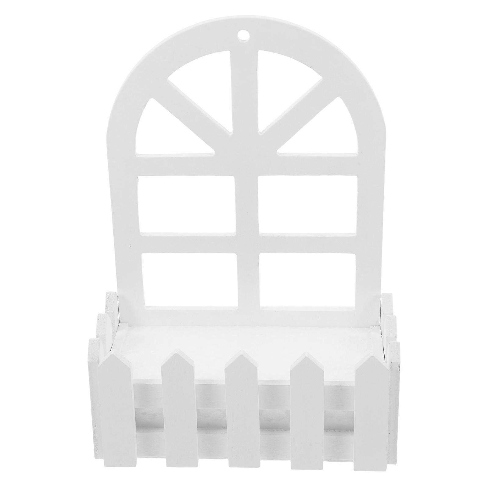 Wall Mounted Flower Basket with Foam Insert Wooden Picket Fence Planter