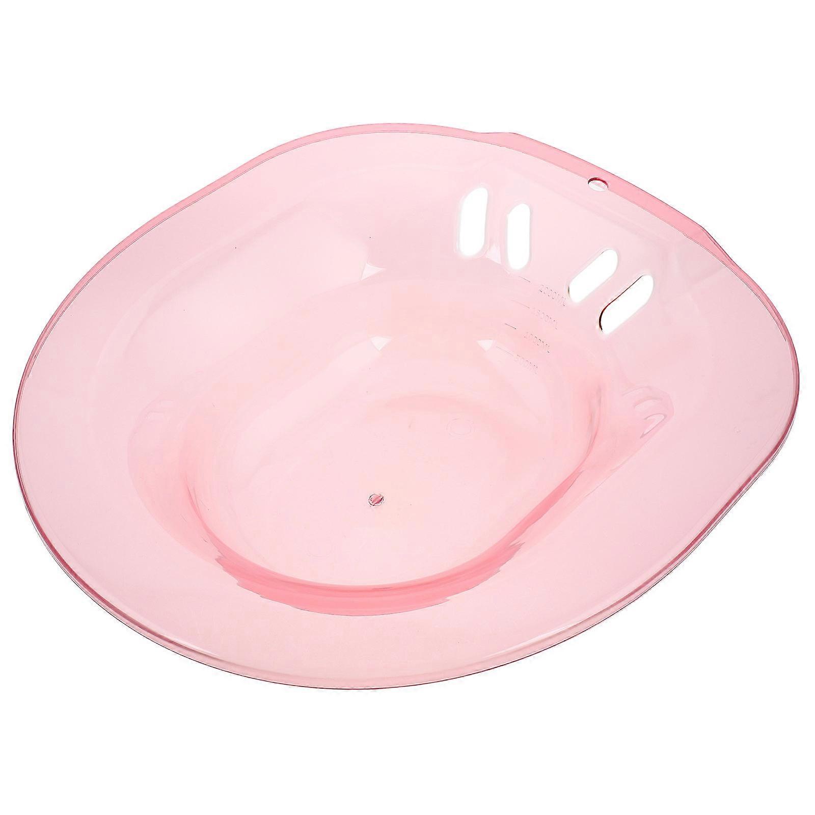 Sitz Bath Cleanser For Elderly Treatment Plastic Pink Comfortable Design 1Pcs
