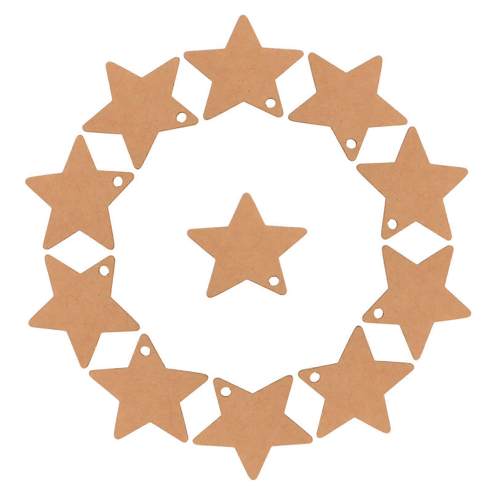 Star Shaped Tags for Wedding Kraft Paper Brown 100Pcs